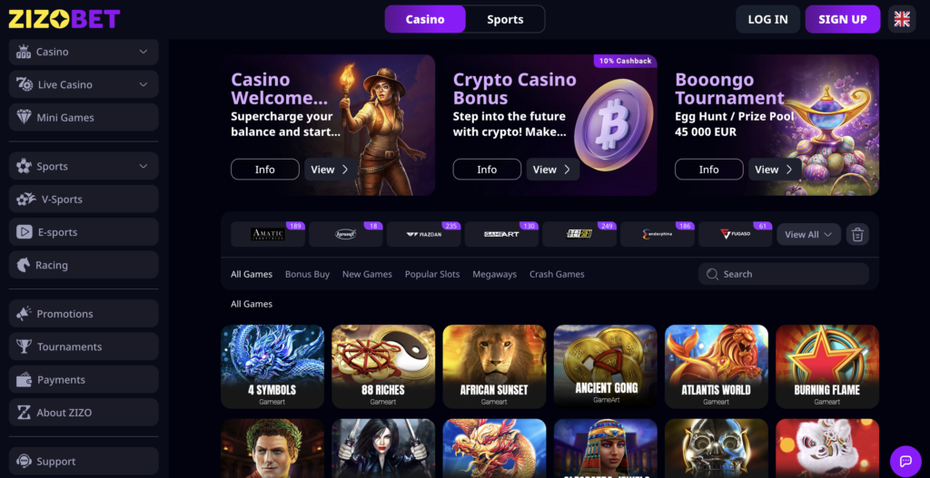 Zizo Bet Credit Card Casino